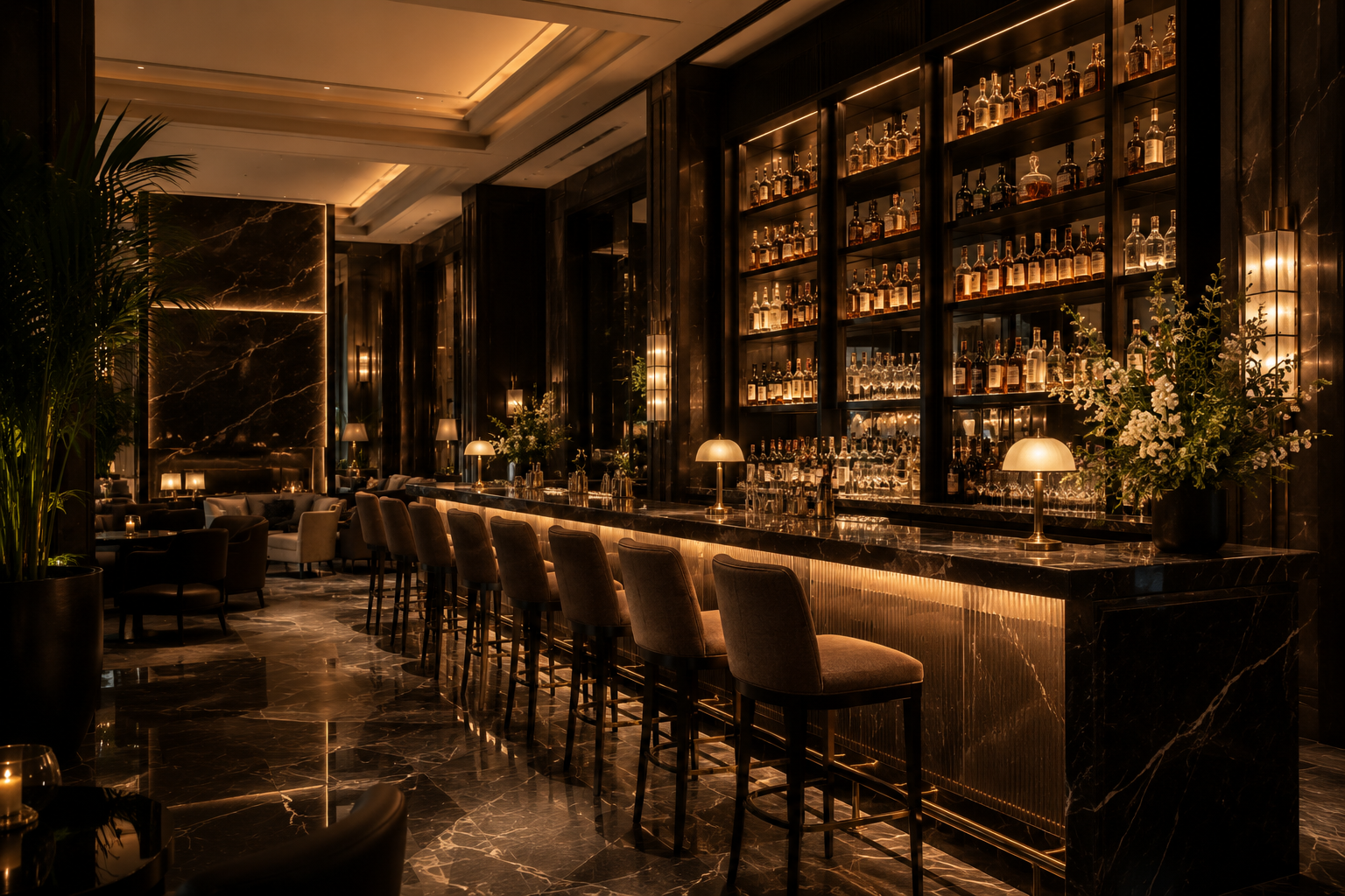 Elegant hotel bar
