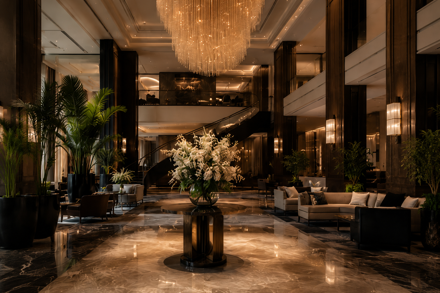 Premium hotel lobby